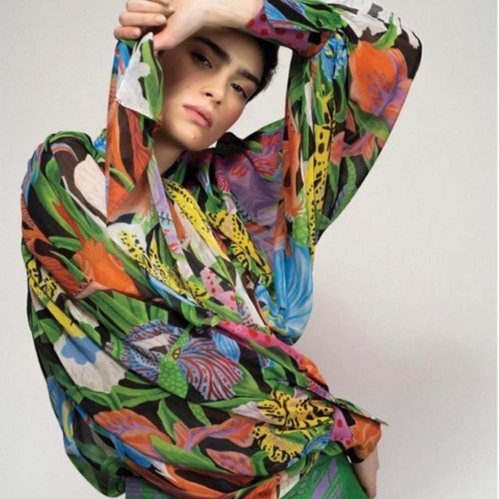 Iris Appel x H&M printed tie blouse - XS